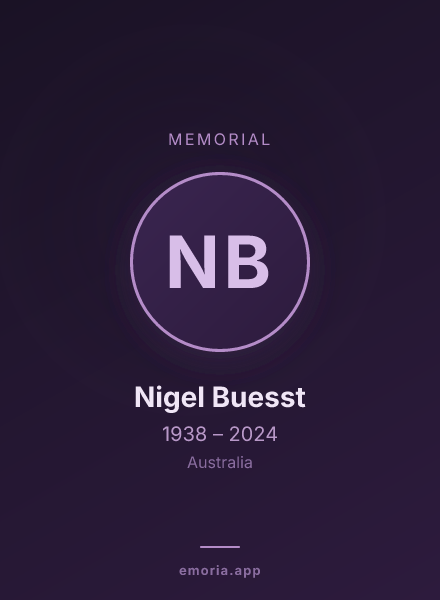 Memorial portrait of Nigel Buesst