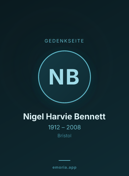 Gedenkportrait von Nigel Harvie Bennett