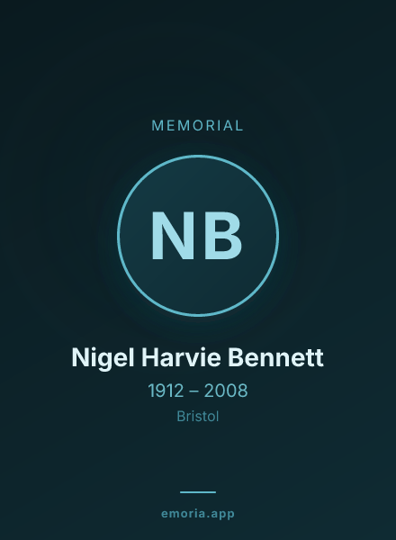 Memorial portrait of Nigel Harvie Bennett
