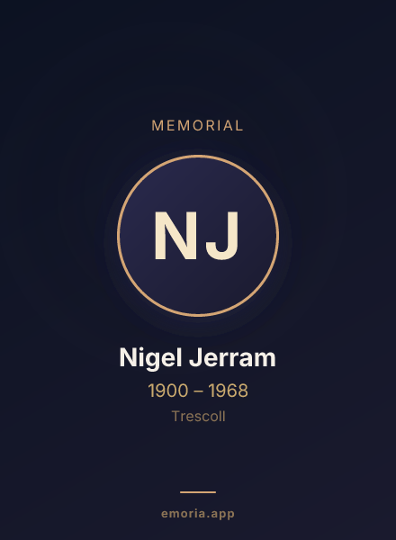 Memorial portrait of Nigel Jerram