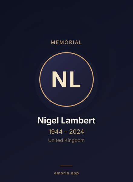 Memorial portrait of Nigel Lambert