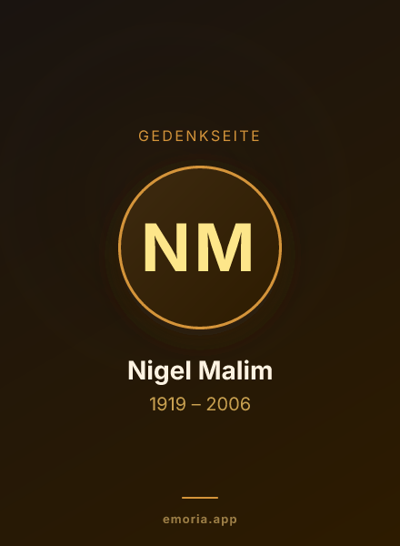 Gedenkportrait von Nigel Malim