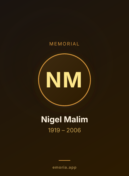 Memorial portrait of Nigel Malim