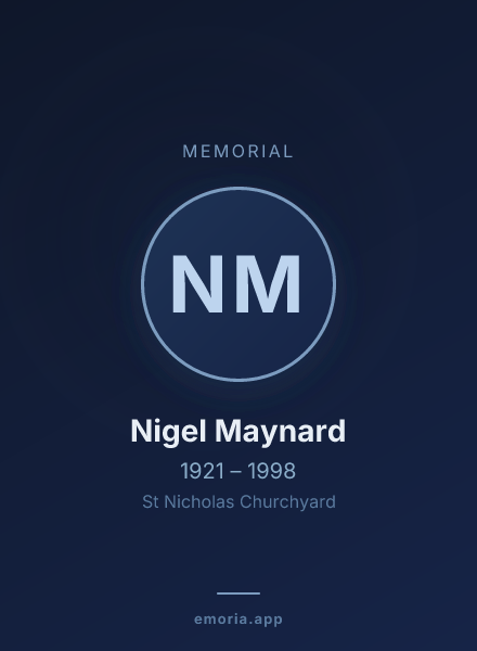 Memorial portrait of Nigel Maynard
