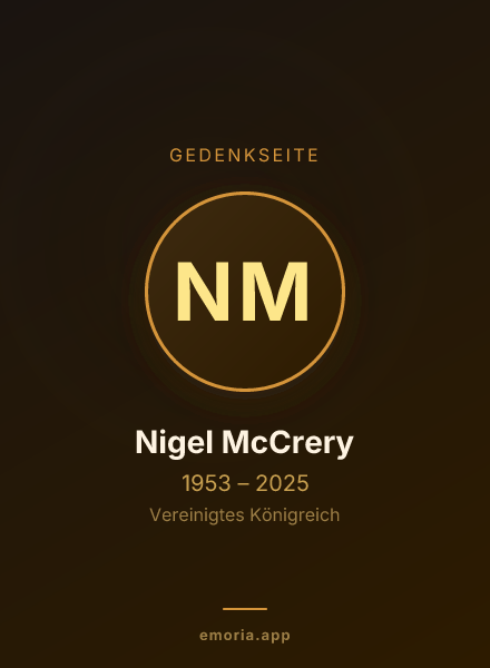 Gedenkportrait von Nigel McCrery