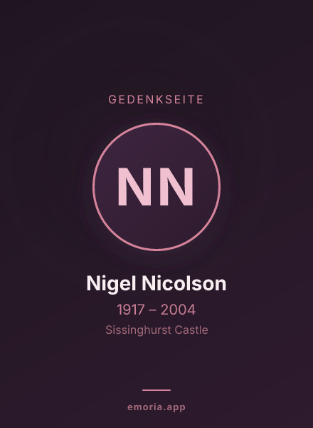 Gedenkportrait von Nigel Nicolson
