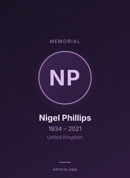 Memorial portrait of Nigel Phillips