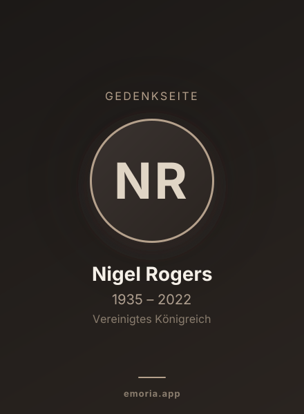 Gedenkportrait von Nigel Rogers