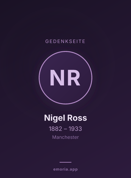 Gedenkportrait von Nigel Ross