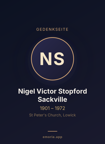Gedenkportrait von Nigel Victor Stopford Sackville