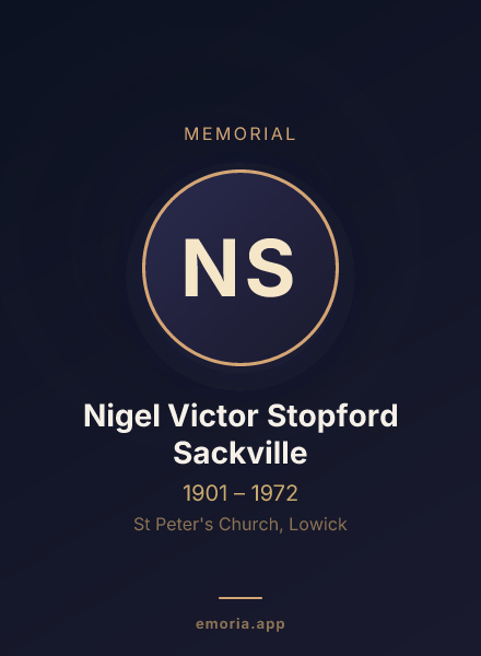 Memorial portrait of Nigel Victor Stopford Sackville
