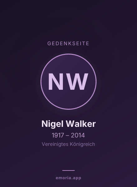 Gedenkportrait von Nigel Walker