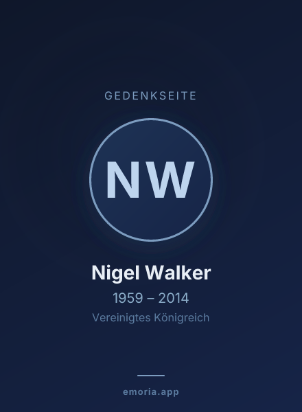 Gedenkportrait von Nigel Walker