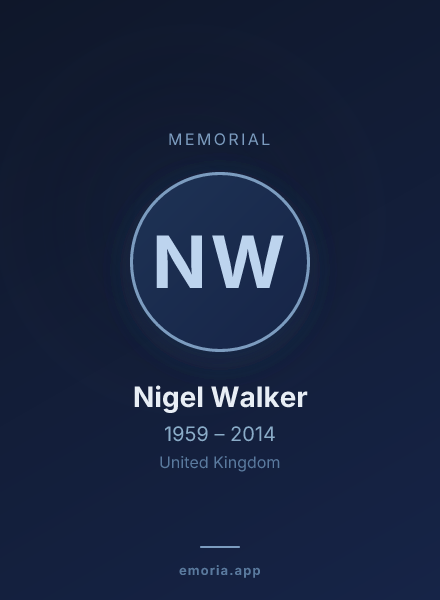 Memorial portrait of Nigel Walker