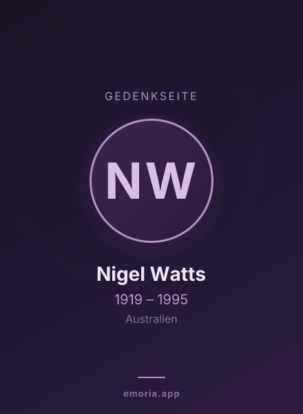 Gedenkportrait von Nigel Watts
