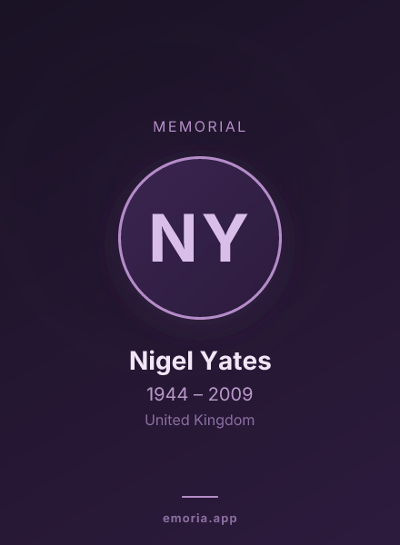 Memorial portrait of Nigel Yates