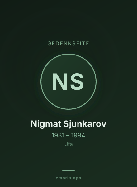 Gedenkportrait von Nigmat Sjunkarov