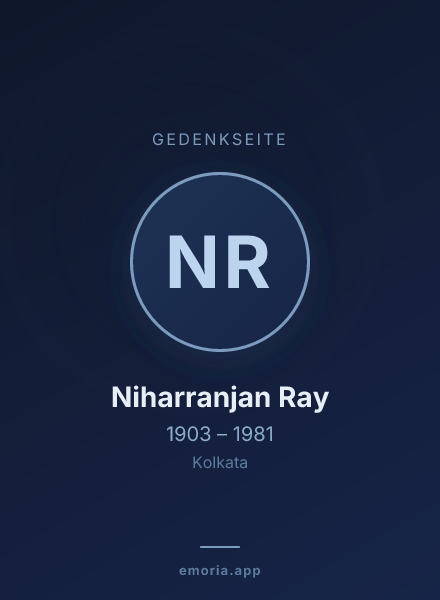 Gedenkportrait von Niharranjan Ray