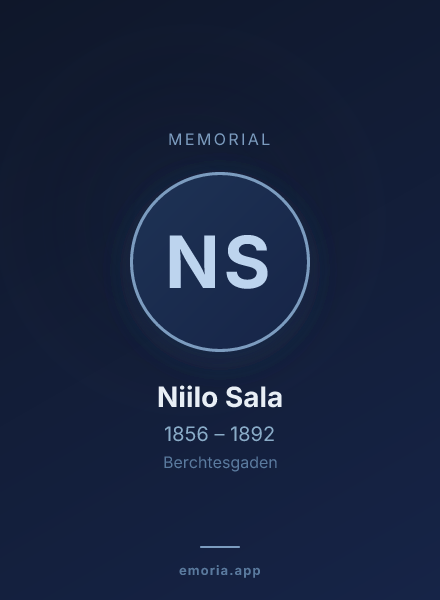 Memorial portrait of Niilo Sala