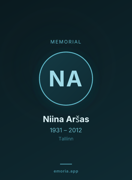 Memorial portrait of Niina Aršas
