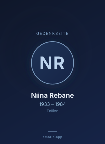 Gedenkportrait von Niina Rebane