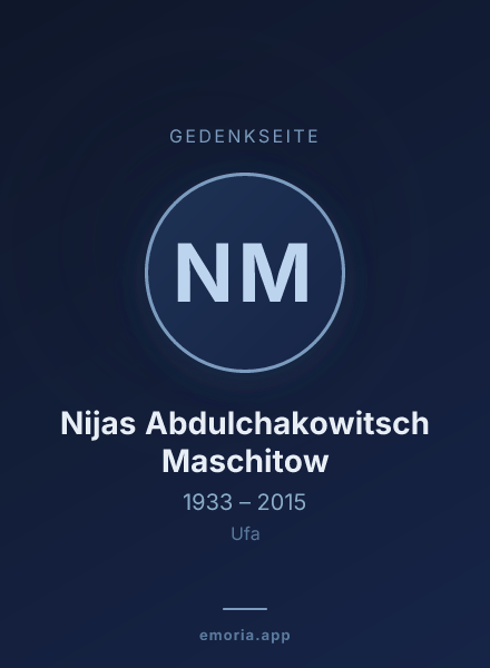 Gedenkportrait von Nijas Abdulchakowitsch Maschitow
