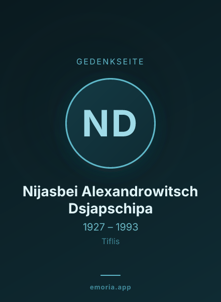 Gedenkportrait von Nijasbei Alexandrowitsch Dsjapschipa