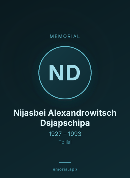 Memorial portrait of Nijasbei Alexandrowitsch Dsjapschipa