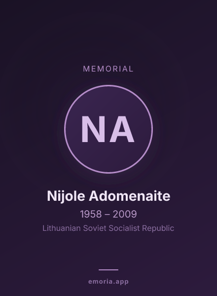 Memorial portrait of Nijole Adomenaite