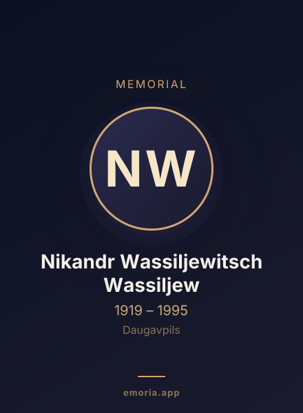 Memorial portrait of Nikandr Wassiljewitsch Wassiljew