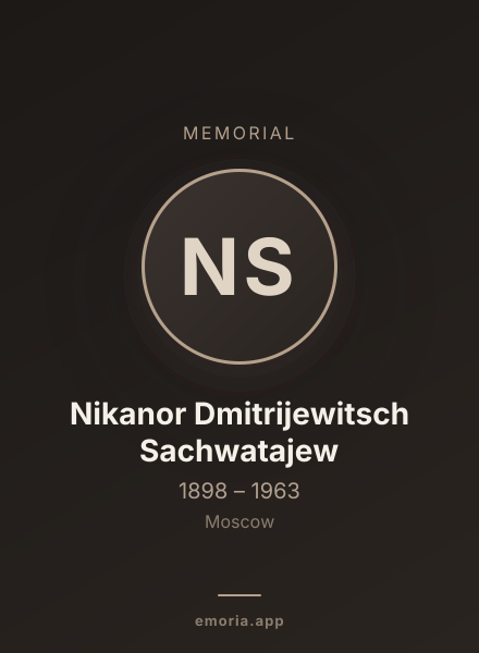 Memorial portrait of Nikanor Dmitrijewitsch Sachwatajew