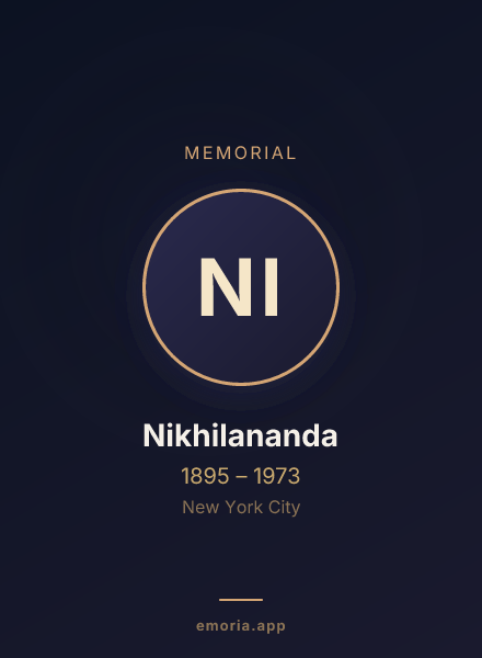 Memorial portrait of Nikhilananda