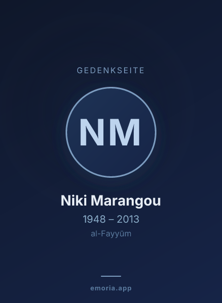 Gedenkportrait von Niki Marangou