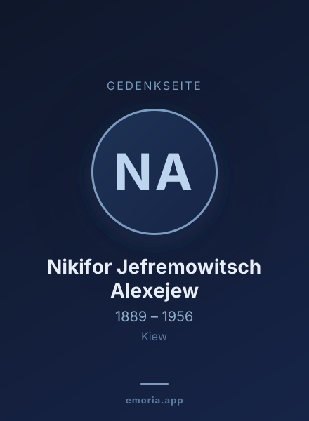 Gedenkportrait von Nikifor Jefremowitsch Alexejew