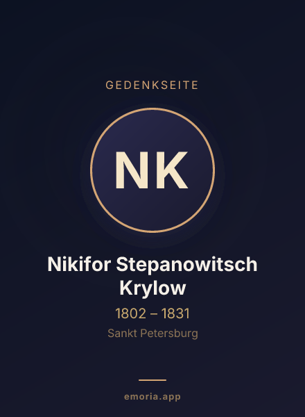 Gedenkportrait von Nikifor Stepanowitsch Krylow