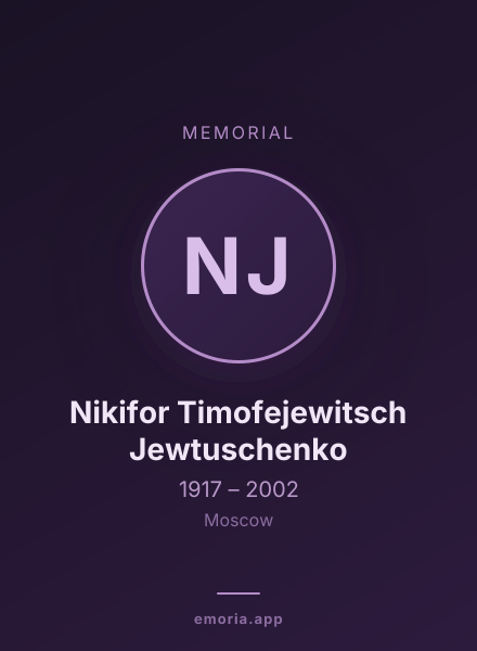 Memorial portrait of Nikifor Timofejewitsch Jewtuschenko