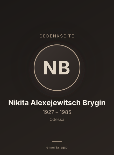 Gedenkportrait von Nikita Alexejewitsch Brygin