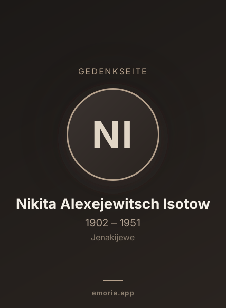 Gedenkportrait von Nikita Alexejewitsch Isotow