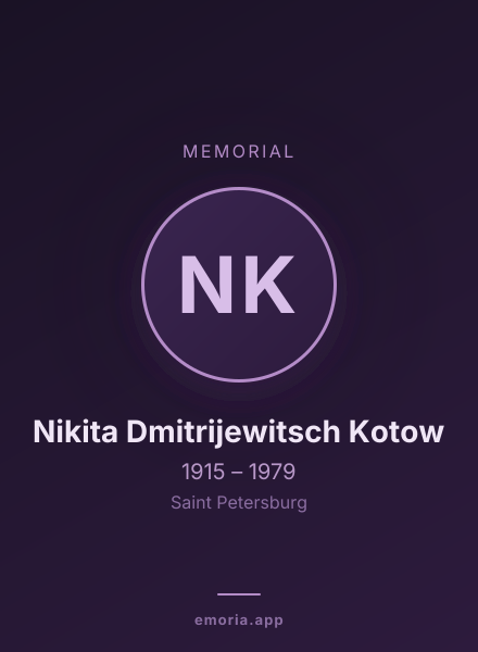 Memorial portrait of Nikita Dmitrijewitsch Kotow