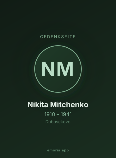 Gedenkportrait von Nikita Mitchenko