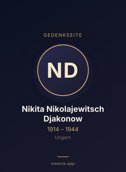 Gedenkportrait von Nikita Nikolajewitsch Djakonow