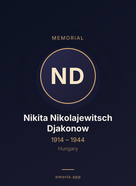 Memorial portrait of Nikita Nikolajewitsch Djakonow