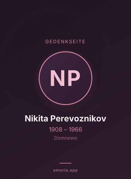 Gedenkportrait von Nikita Perevoznikov