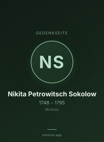 Gedenkportrait von Nikita Petrowitsch Sokolow