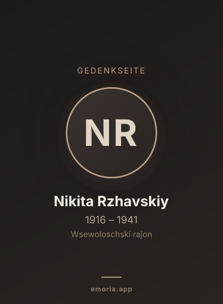 Gedenkportrait von Nikita Rzhavskiy