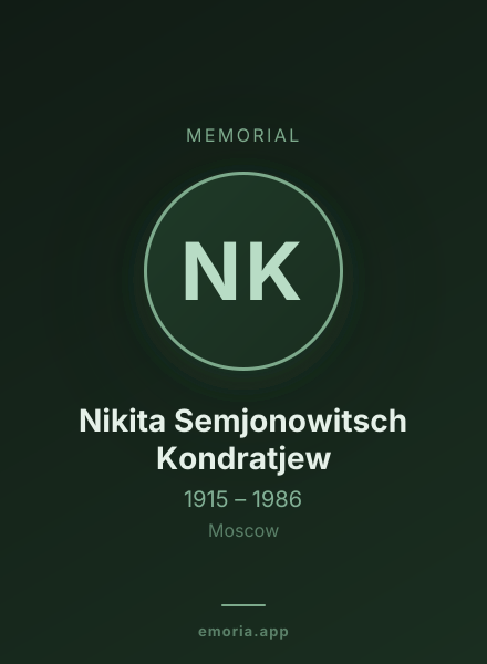 Memorial portrait of Nikita Semjonowitsch Kondratjew