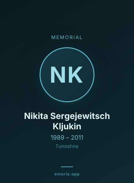 Memorial portrait of Nikita Sergejewitsch Kljukin