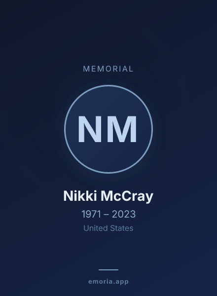 Memorial portrait of Nikki McCray