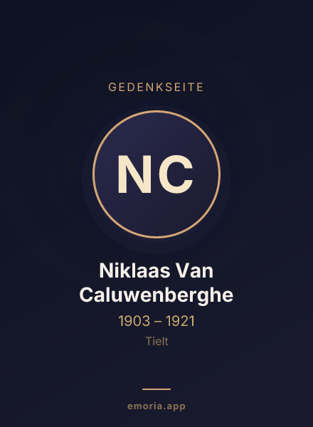 Gedenkportrait von Niklaas Van Caluwenberghe