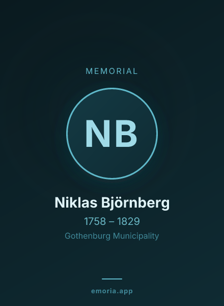 Memorial portrait of Niklas Björnberg